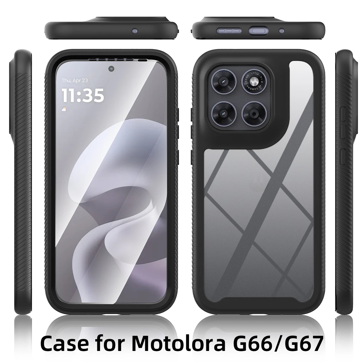 Transparent Shockproof Armor Phone Case with Full Coverage Screen Protector
