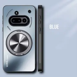Magnetic Ring Holder Matte Bumper Shockproof Stand Cover for Nothing Phone 3A (Blue)