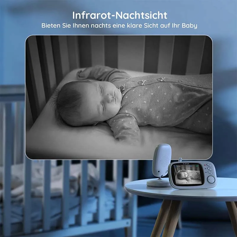 Boifun 3.2 Inch Digital LCD Screen Wireless Baby Monitor with Camera Surveillance with VOX Night Vision Temperature Monitor wireless baby monitor