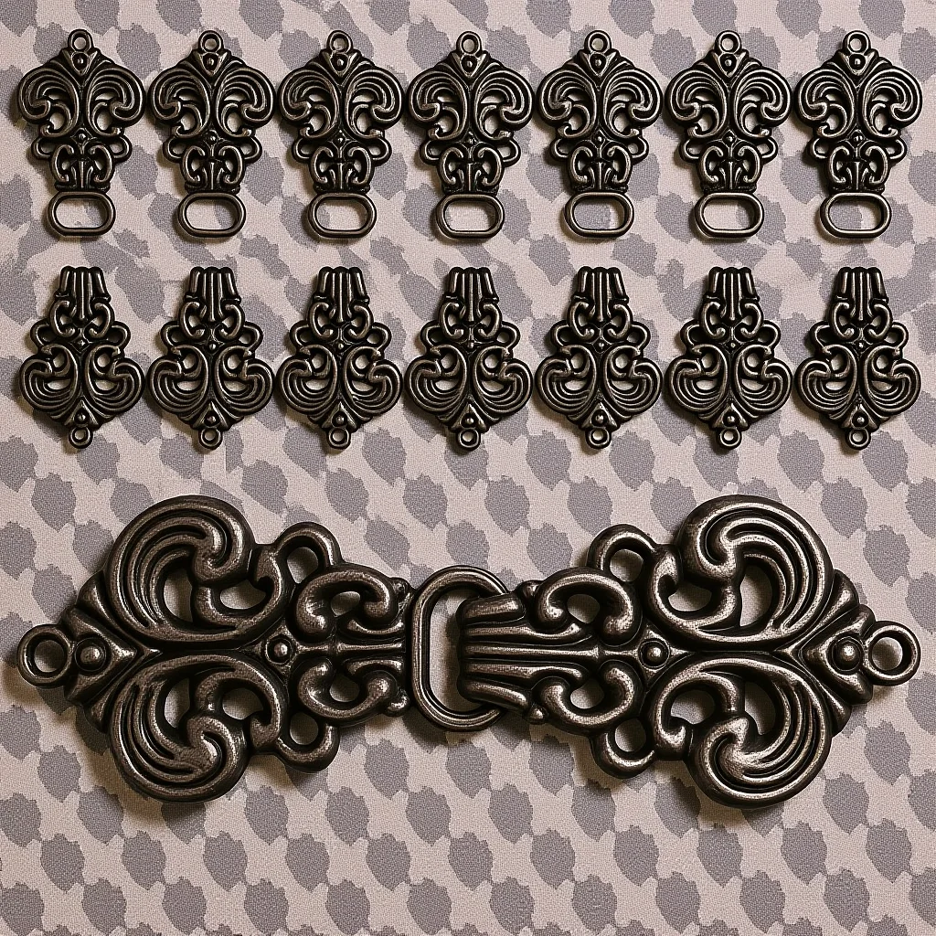 행운의 구름 무늬 버클 레트로 합금 의류 장식 버클 치파오 드레스 가디건 숄 빈티지 바느질용 버클