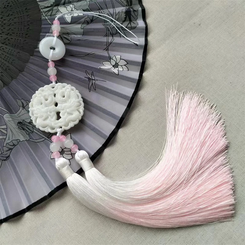 Chinesisches traditionelles Handwerk Hanfu alten Stil Taille Jade Ornament Hanfu Quaste Anhänger Cheong sam Hanfu Kleid Taille Dekor – Detail 10