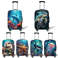 18-32 Inch Dolphin / Turtle / Octopus/ Starfish Pattern Luggage Cover Ocean Animal Suitcase Protective Covers Travel Accessories 1