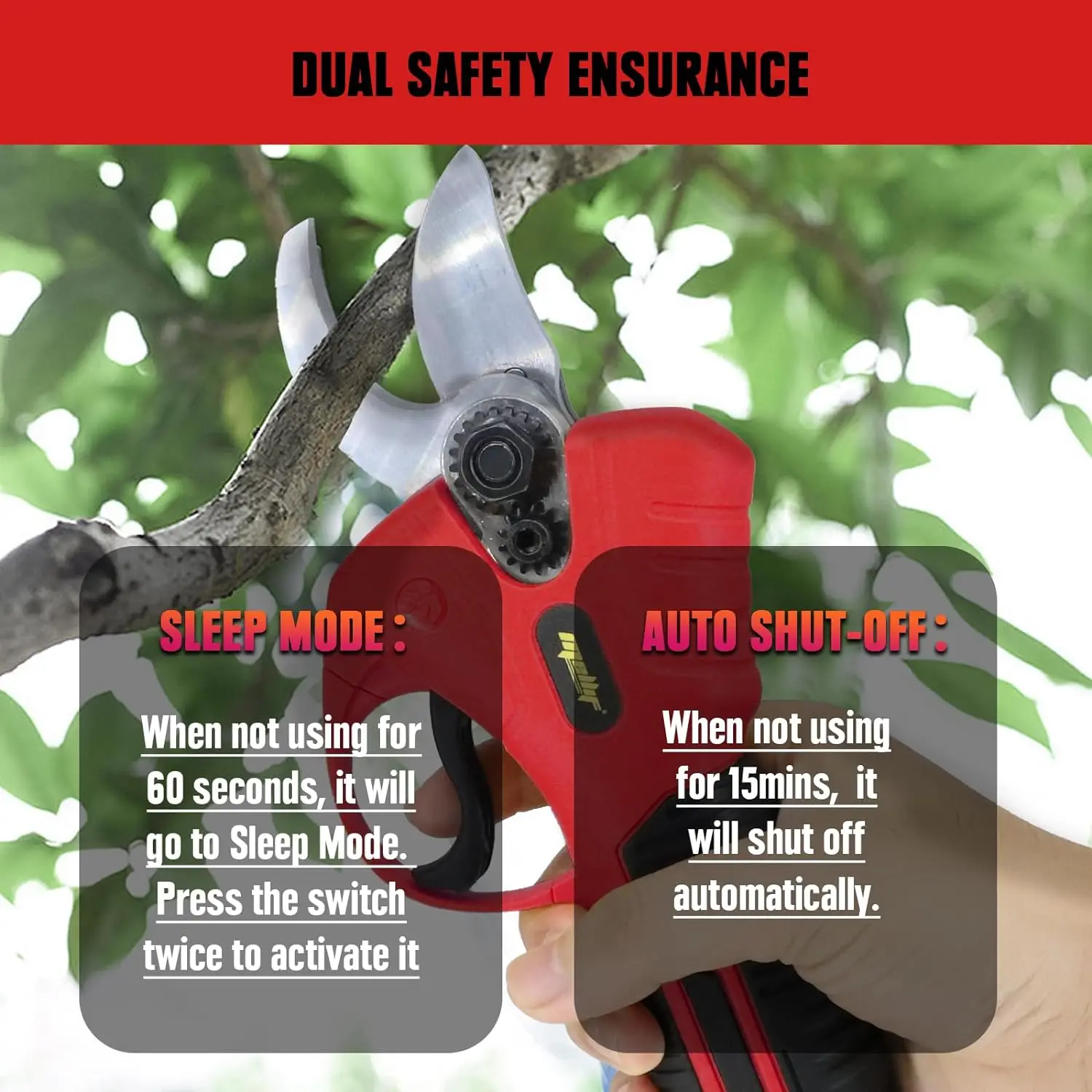 Electric Pruning Shears Compatible with Milwaukee 18V Battery,25mm (0.98 Inch)Cutting Diameter for Gardening Tree Branch(tool on 3