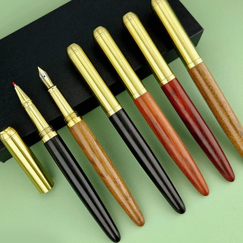 

Wooden Fountain Pen Piston-Filled Absorber Twist to Refill Wooden Business Gift Pen Writing Pen for Women Men