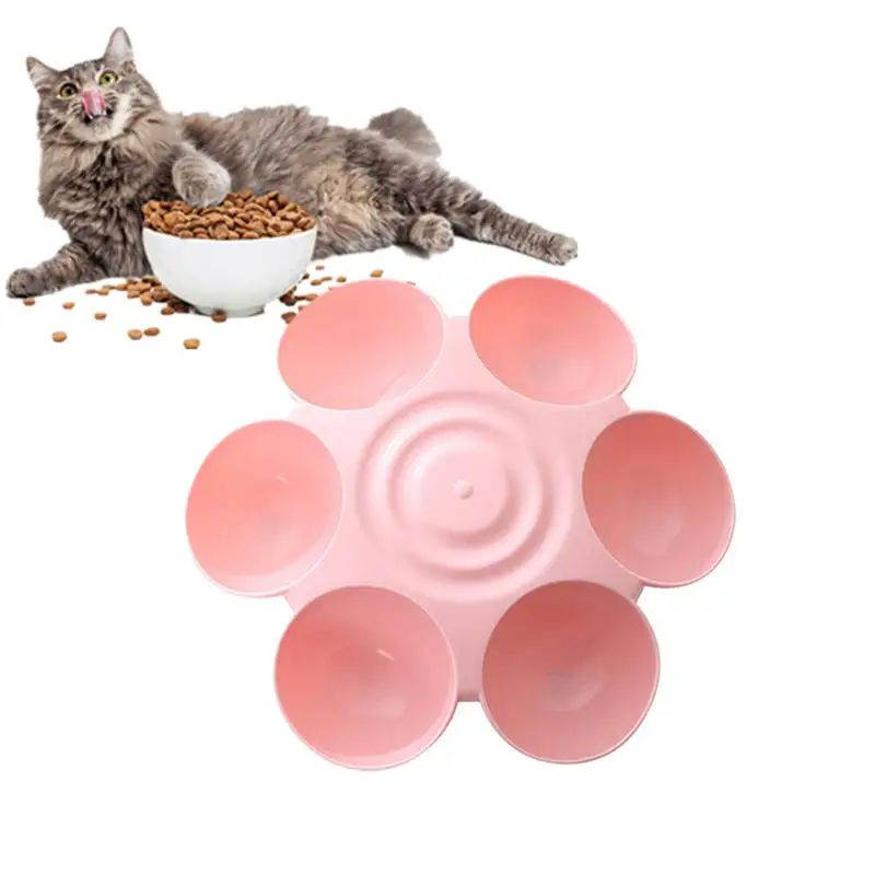 

Flower Shaped Pet Bowl 6-Meal Kitten Food Dish Puppy Slow Feeder Dog Bowl Cat Water Bottle Feeding Bowl Healthy Eating Plate