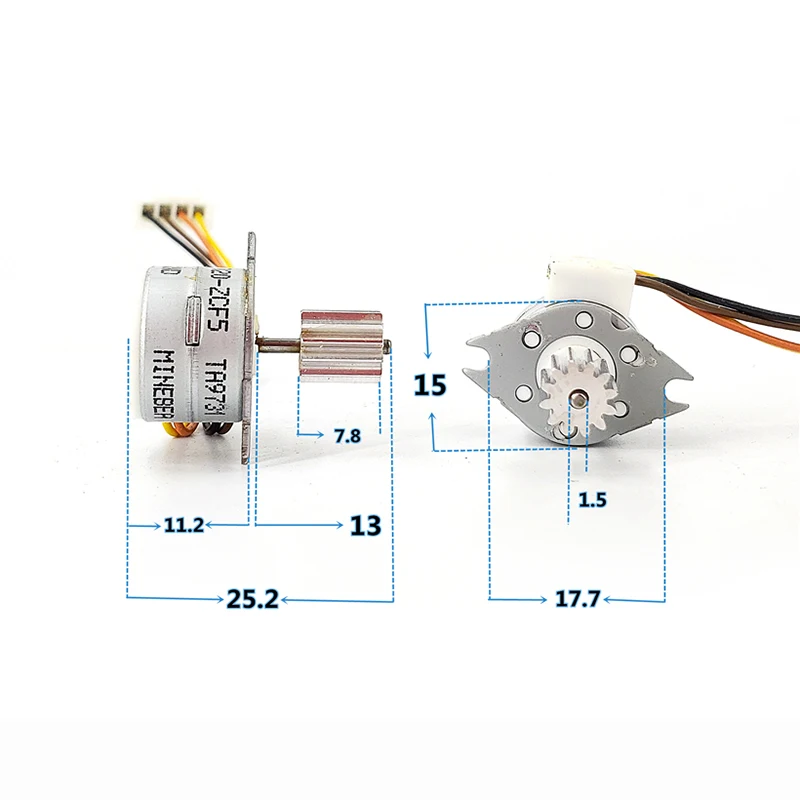 Description Picture 2 of itemMinebea PM15S Mini 15mm Stepper Motor 2 Phase 4 Wire Micro Stepping Motor with 12 teeth Aluminum Gear DIY Digital Product Camera