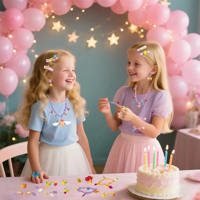 6/23/30Pcs Beaded Diy Handmade Puzzle Wearing Beads Building Blocks Pretend Play Beauty Set for Girls Bracelet Princess Jewelry