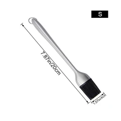 Silicone Basting Brush with Stainless Steel Handle - Versatile Kitchen and BBQ Tool for Oil, Sauce, and Butter (20cm)