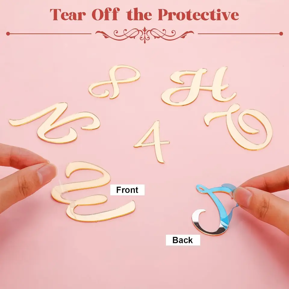 TMZELOA 64 stuks gouden acryl letters en cijfers taartdecoratie - taartdecoratie taarttopperset A-Z hoofdletters, kleine letters en 0-9 cijfers voor taart, verjaardag, bruiloft, jubileum, feest, feest