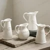 European Style Relief Ceramic Vase, Flower Arrangement, Milk Pot Vases, Living Room Decoration, Retro 4