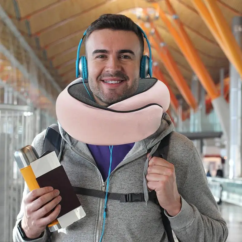 Travel Neck Pillow Flight Travel U-shaped Neck Pillow Soft Memory Foam Airplane Head Support Soft Pillow Neck Pillow Accessories 3