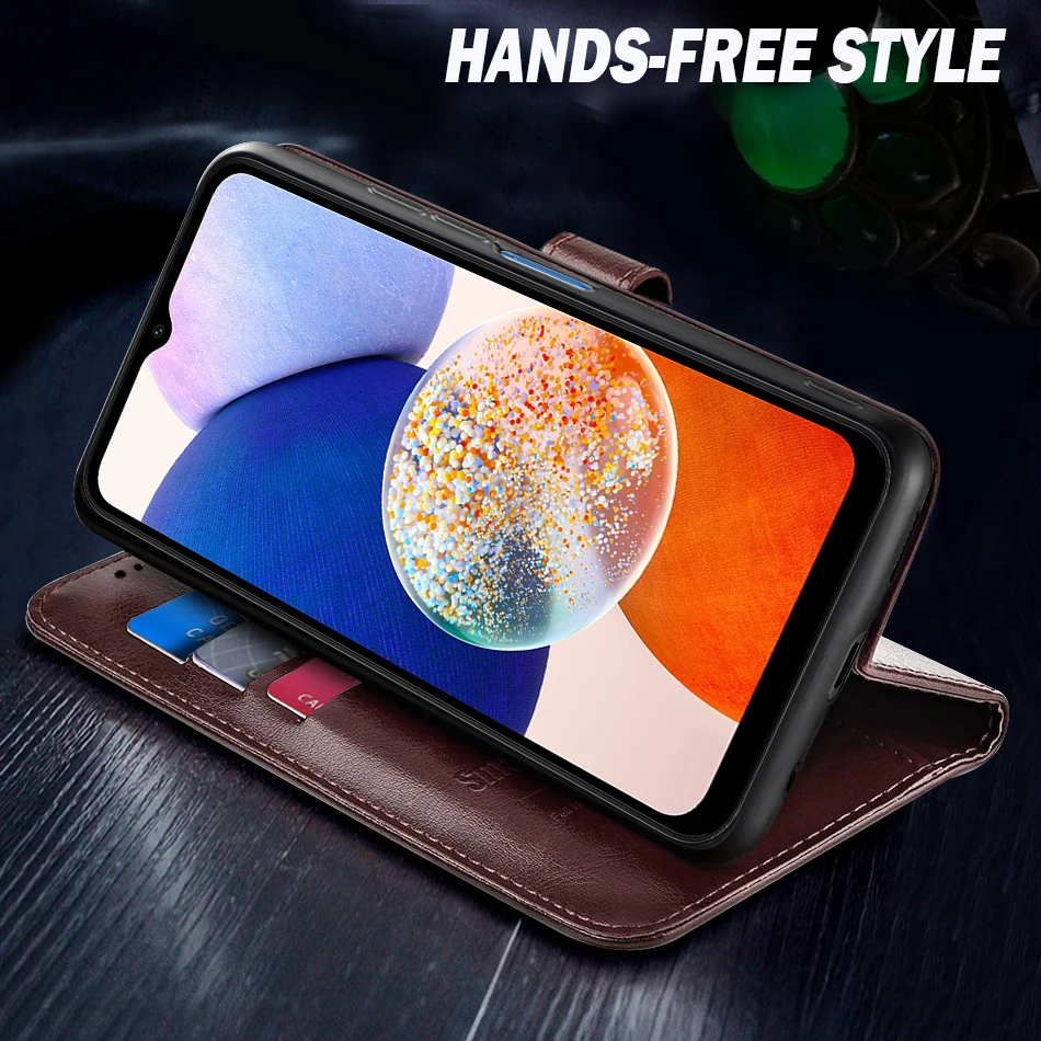 Elegant Leather Wallet Flip Cover with Full Protection and Magnetic Closure