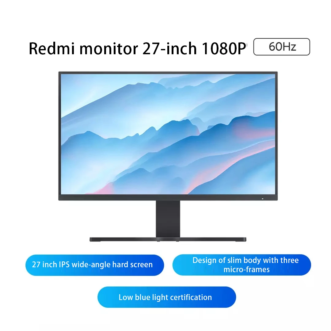 Redmi-÷  27 ġ, 1080P 60Hz FHD IPS VGA HDMI sRGB 100 82 ppi, ޴ , 繫 ˷̴ ũ  Peri