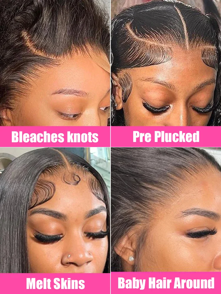 Human Hair Wigs Lace Front Wigs 13x4 13x6 Transparent Lace Frontal Straight 30 34 36 Inch For Women