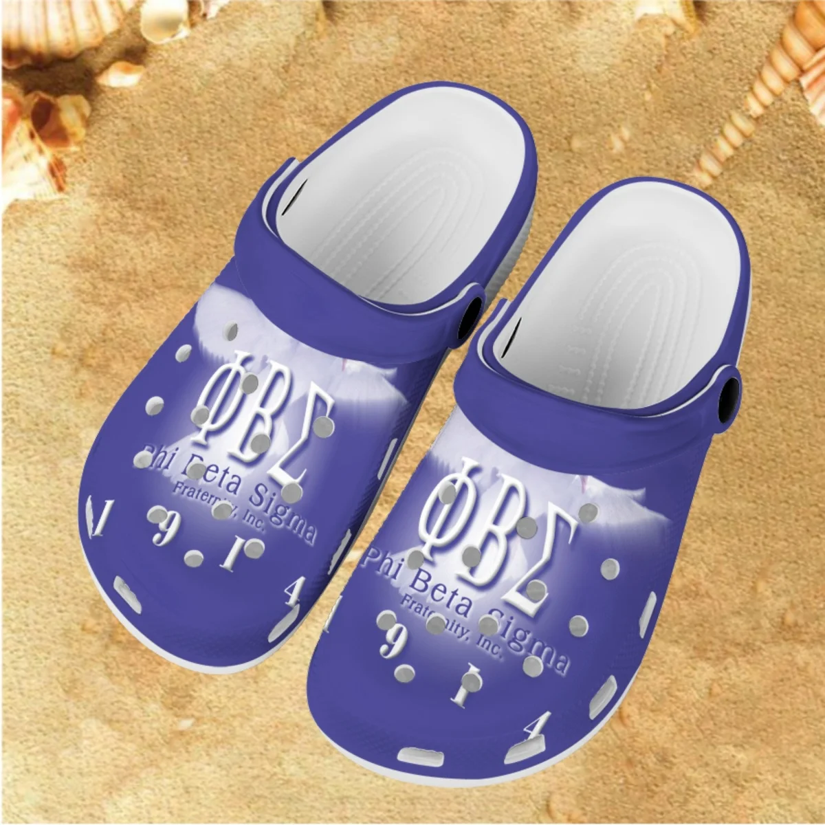 Phi Beta Sigma Print Summer Flat Garden Shoes Lightweight Breathable Comfortable Slippers New Trend Bathroom Hole Sandals Slides