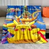 Pokemon Cartoon Anime Flannel yellow Blanket Pikachu Figures Home Sofa Lunch Break Blankets Children Student Christmas Kid Gift 2
