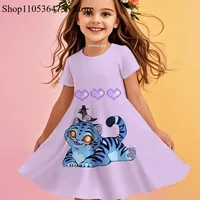 Robe d'été pour filles Kpop Demon Hunters, tenue de plage décontractée pour enfants, motif dessin animé, princesse, chemise de nuit 6
