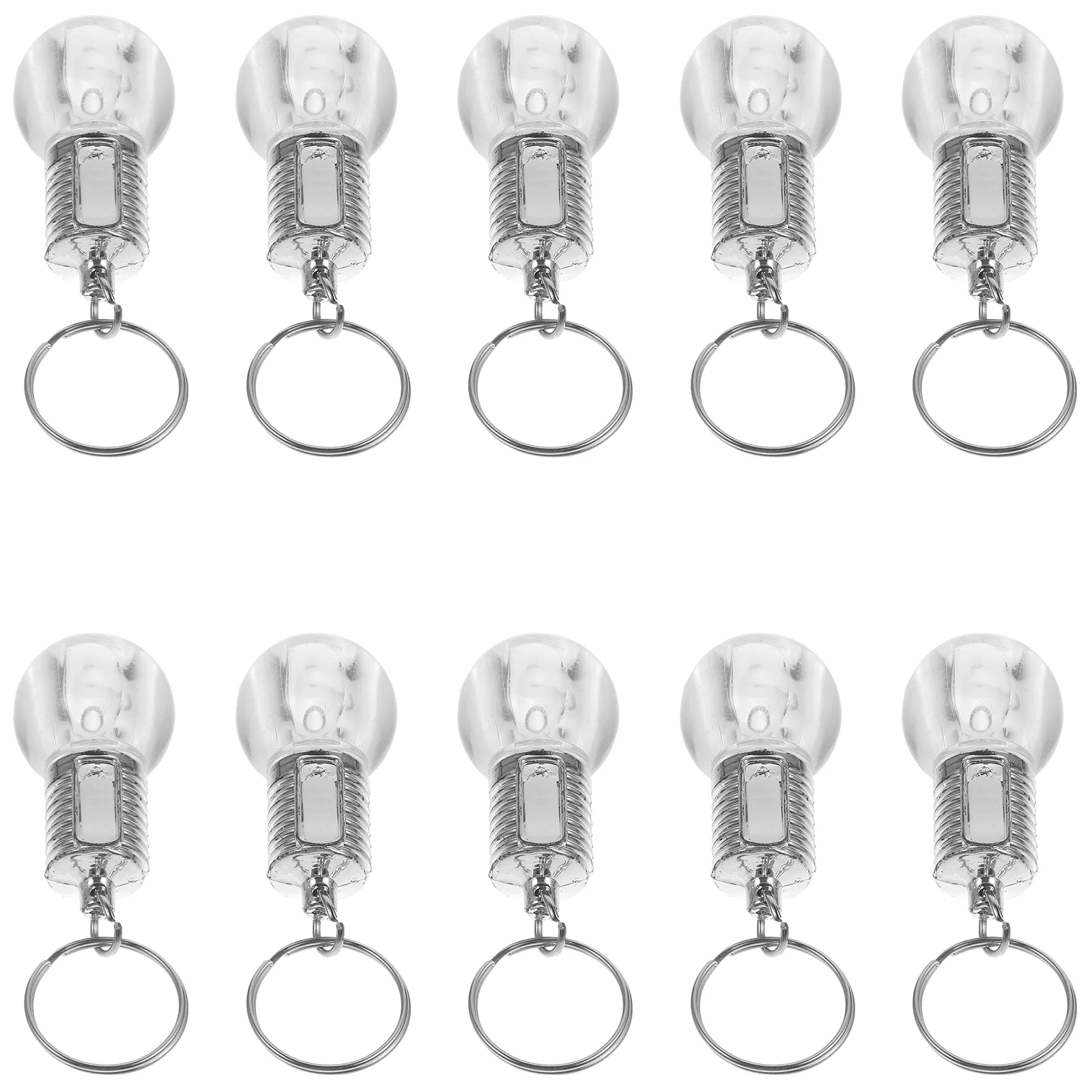 10 Pcs Colorful Key Chain Light Bulb Mini Flashlight Ring Keychain LED Clear Lamp Torch Keyring