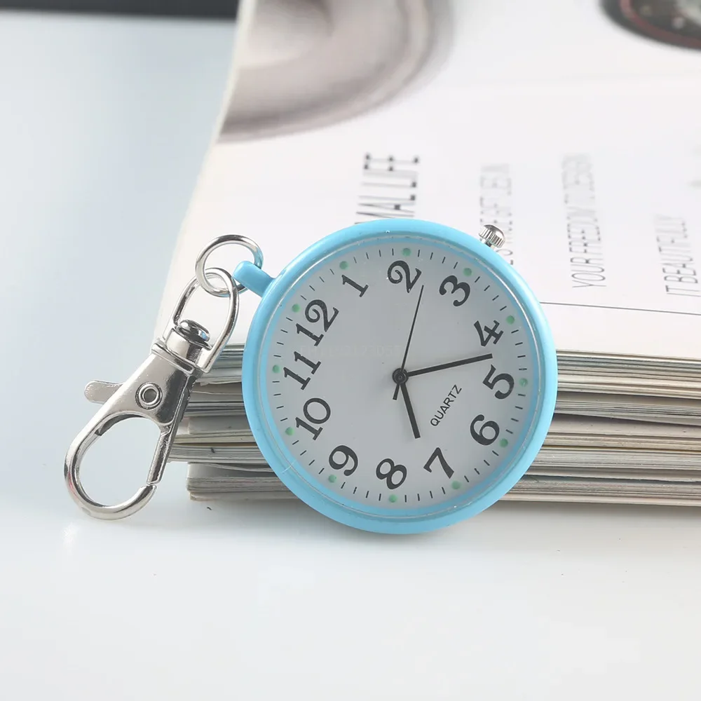 Pocket Watch Fashion Nurse Watch Keychain Mini time reminder portable for Women Men Trendy Electronic Clock Key Chain