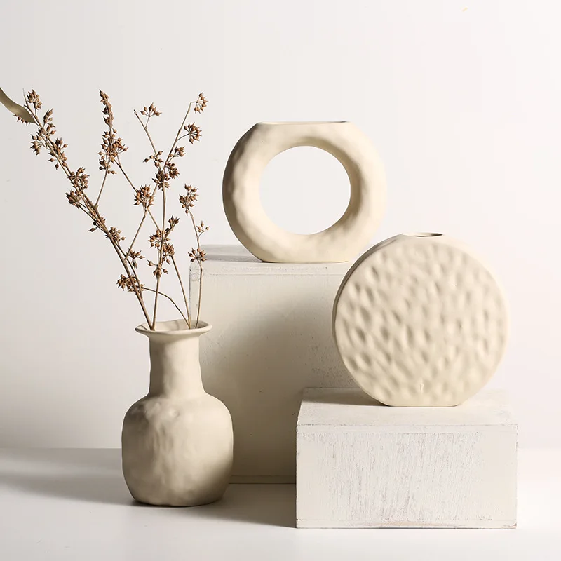 

Скандинавская керамическая ваза для цветов, домашний декор, горшки для растений, интерьер гостиной, офиса, стола, декоративные аксессуары в эстетике