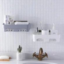  Free punching bathroom shelf vanity storage rack bathroom wall wall mount bathroom suction cup finishing shelf WF308922 