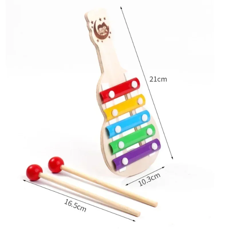 Wooden 4 Tones Multicolor Xylophone Wood Musical Instrument Toys for Baby Kids Wood Musical Instrument Toys Accessories 4