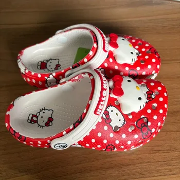 Hello Kitty Kawaii Sanrio Hole Sandals Slippers Sandals Kawaii Eva Anime Home Beach Shoes Summer Slippers Adult Kids Xmas Gift 2