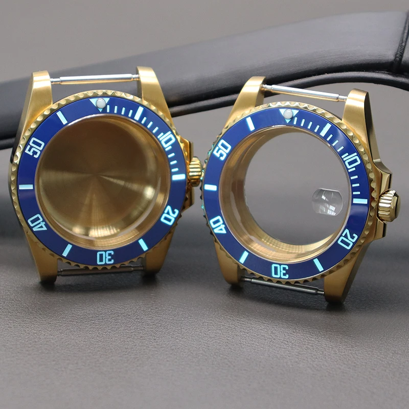 

Gold 40mm Watch Case Sapphire Crystal Glass For Seiko Nh35 NH34/36/38 Eta 2824 Miyota 8215 Movement 28.5mm C3 Bezel Ceramic SUB