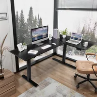 L Shaped Computer Desk, 71x48 Inch Dual Motor Electric Corner Sit Stand Up Table, Height Adjustable, for Home Work, Gaming Desk 1
