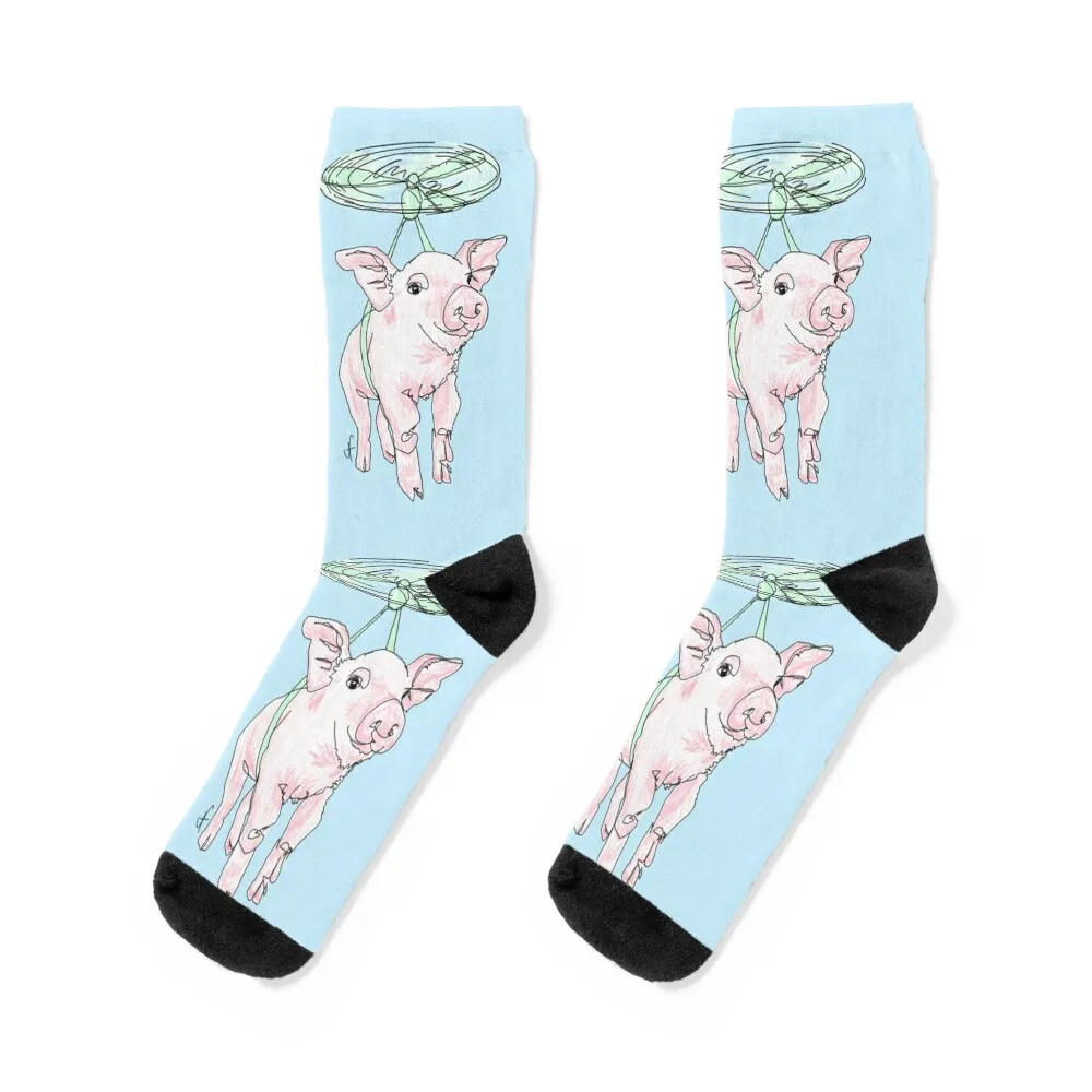 

Pigs might fly! Flying Piglet illustration Socks fashionable summer sheer Sports Socks Male Women's