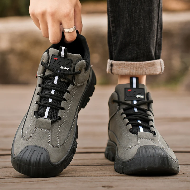 High Quality Causal Shoes for Men High Top Leather Sneakers Fashion Male Sports Shoes Comfortable Men Hiking Shoes Driving Shoes 5