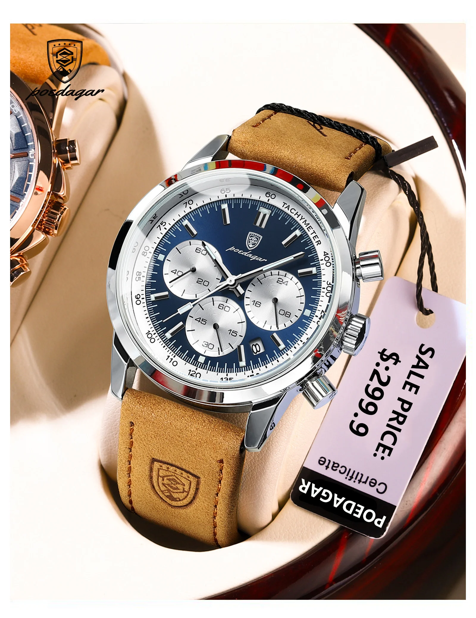 Luxury Mens Watch High Quality Waterproof Chronograph Luminous Men's Wristwatch