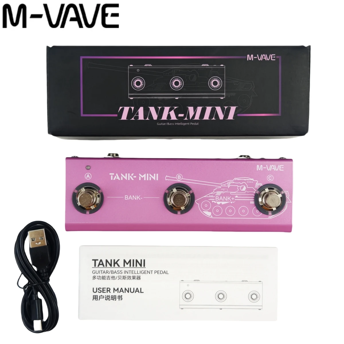 M-VAVE Tank-B Pro Bass Processor | 36 Custom FX Chains + IR Cab