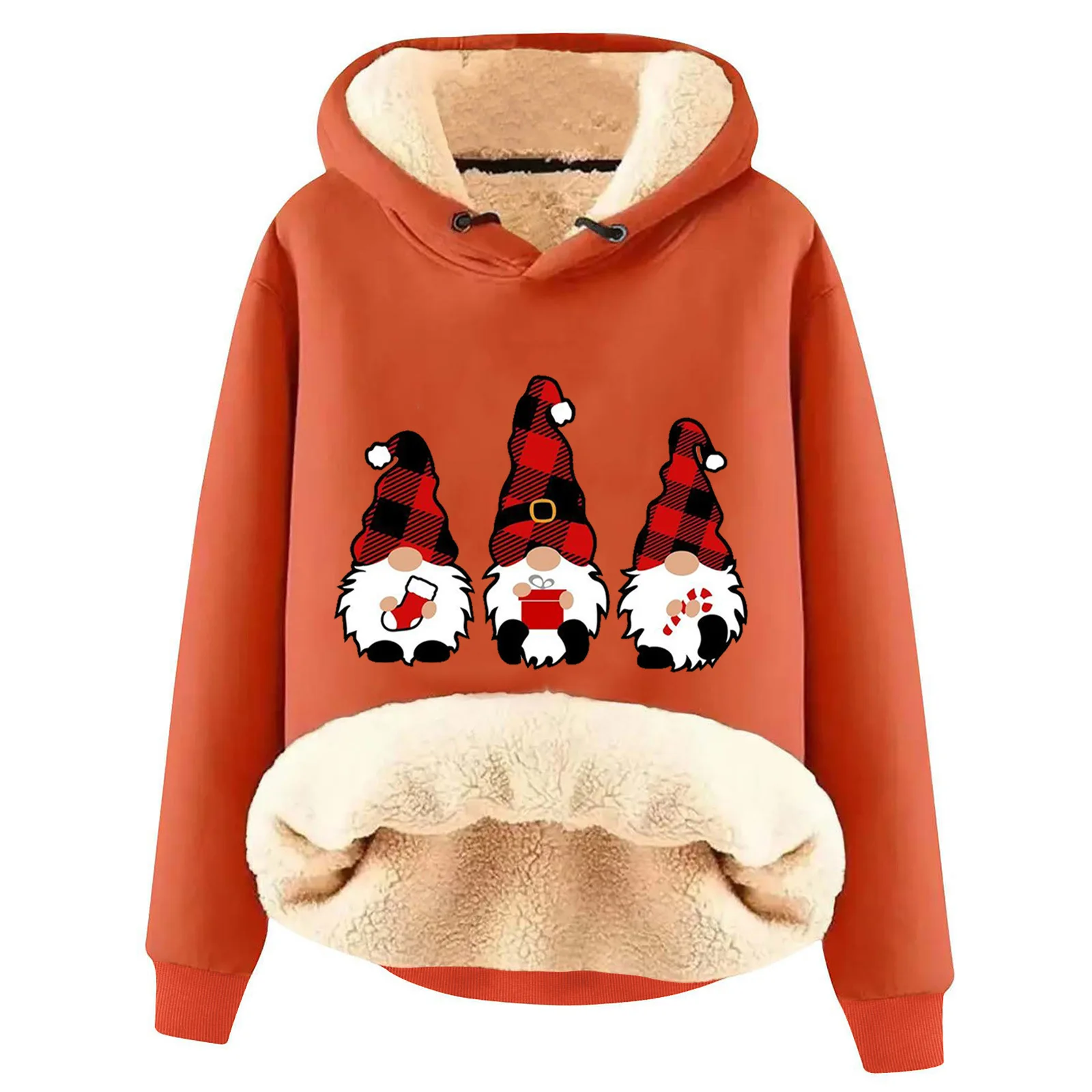 

Christmas Women Fleece Pullover Ladies Jumper Hoodies Oversized Sweatshirt Thick Fleece Hoodie Women HJ12