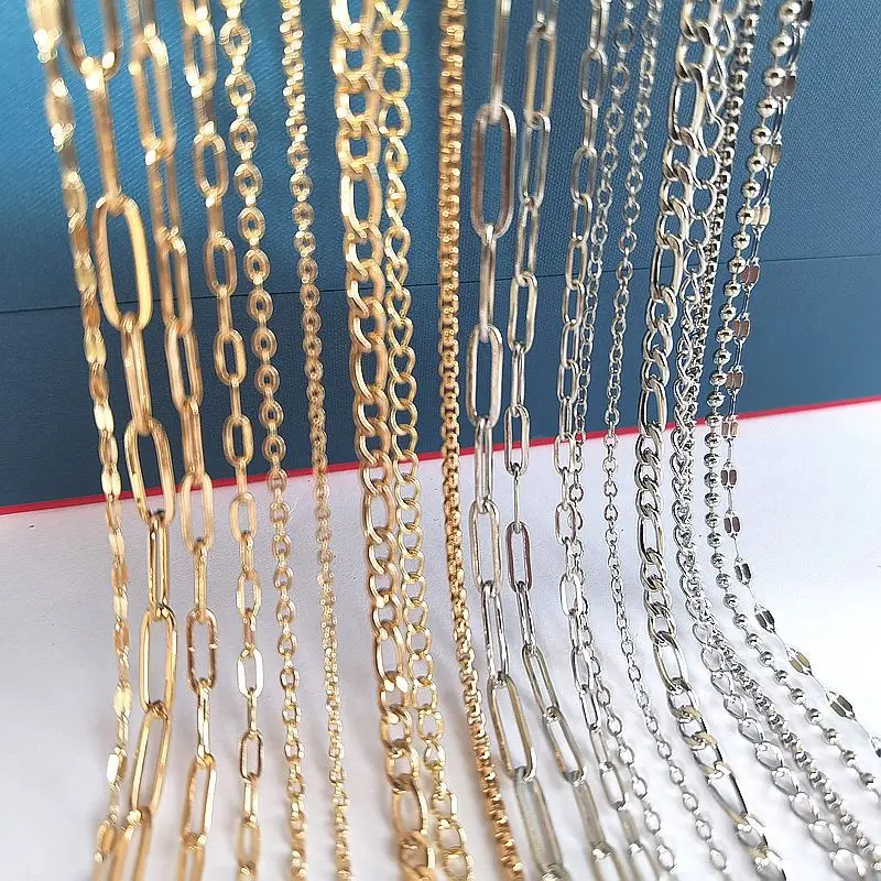 1meter Stainless Steel Chains for Jewelry Making DIY Rolo Cable Link Chains  Necklace Bracelet Handmade Accessories Wholesale