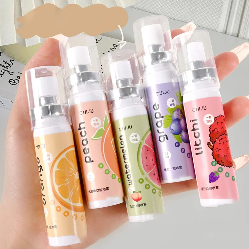 MouthRefreshingSprayFruityBreathPeachGrapesBreathFreshenerSprayHalitosisOdorLiquid
