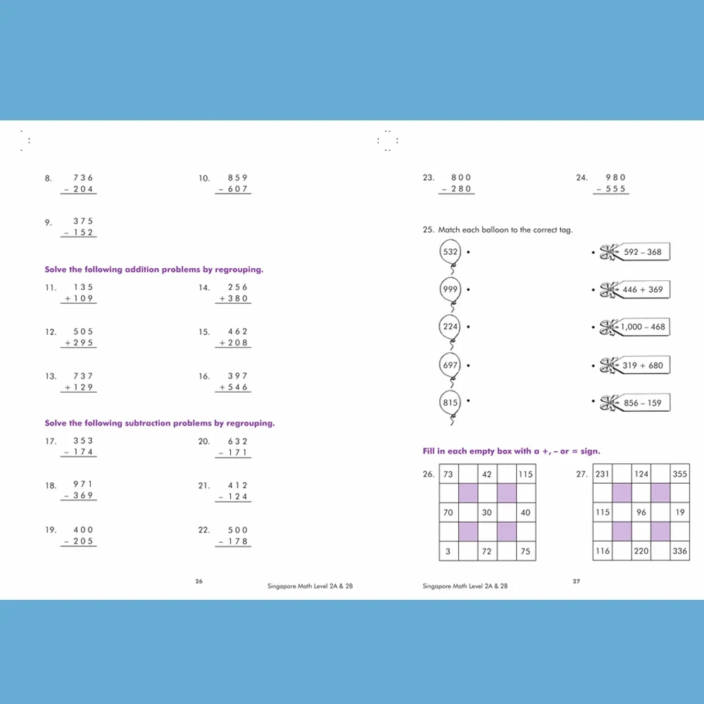 4books/set Singapore Math Appropriate for Students learning math practice worksheet Workbook math improvement kid children learning english workbook