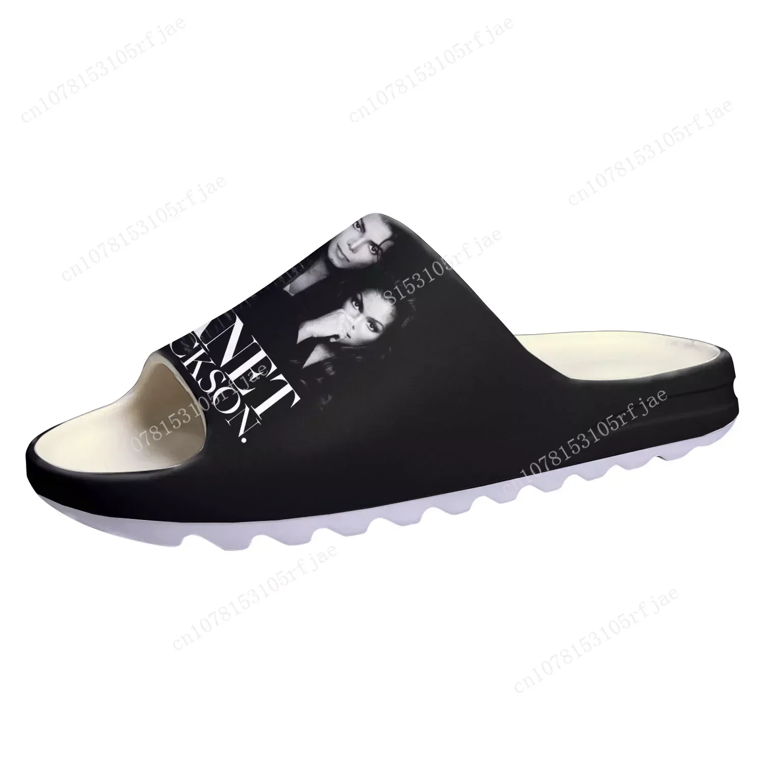 Janet Jackson Singer Soft Sole Sllipers Home Clogs Step on Water Shoes Mens Womens Teenager Bathroom Customize on Shit Sandals