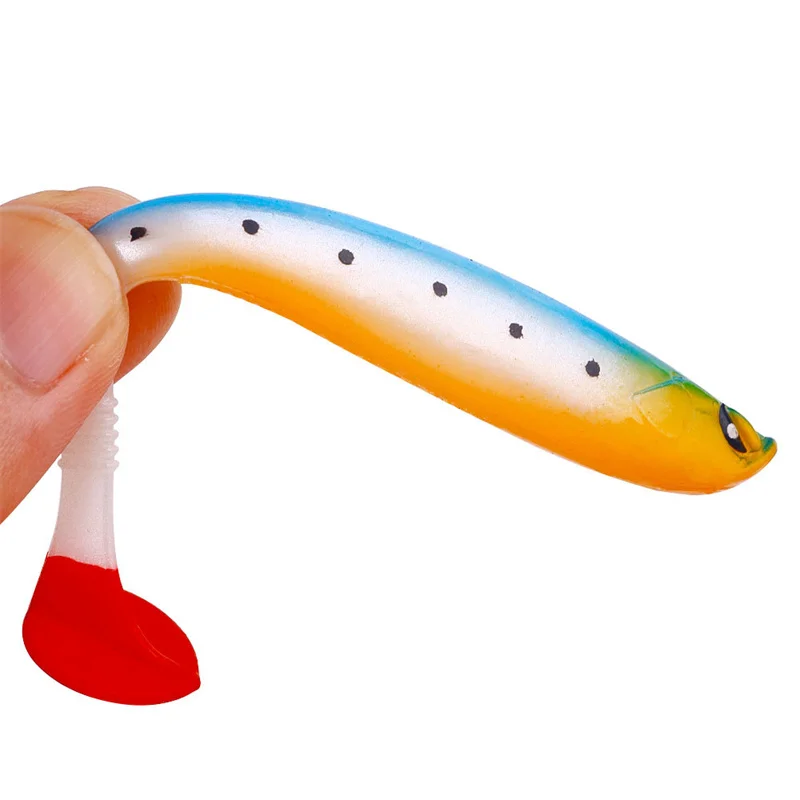 6-Piece Soft Silicone Fishing Lure Set - 9cm 4g Swimbaits for Saltwater and Freshwater Bass Fishing