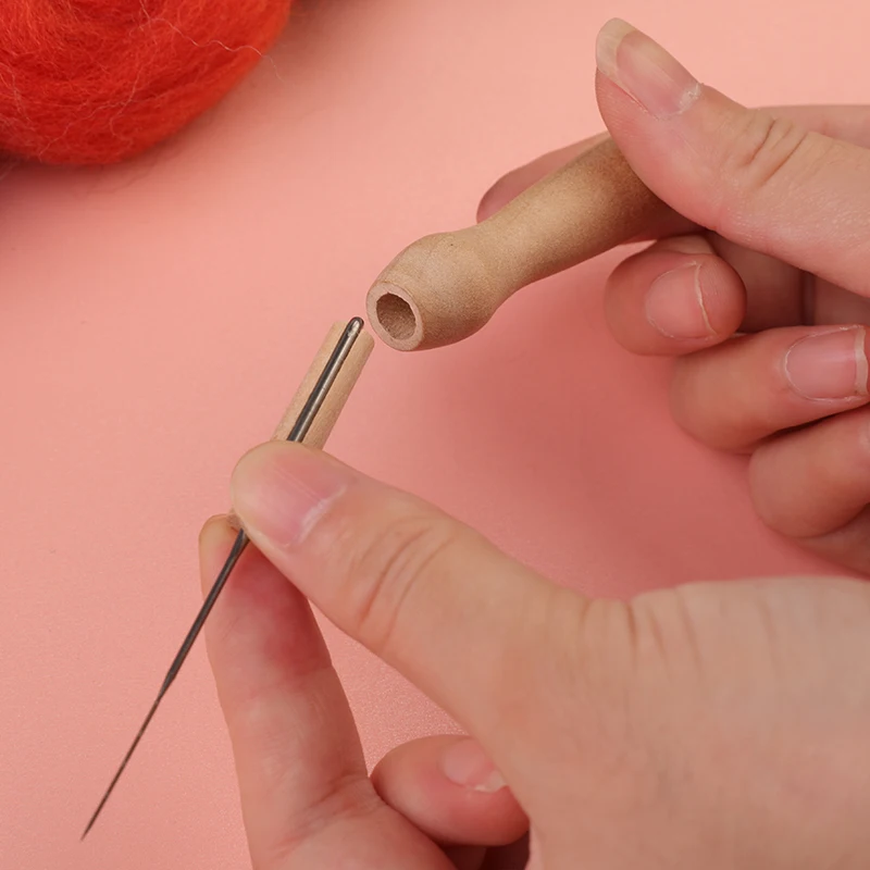 Needle Felting Kit, Wool Felting Kit-KRABALL Wool Felting Needles Kit, Wood Handle, Felting Needles, for Handmade Doll Making