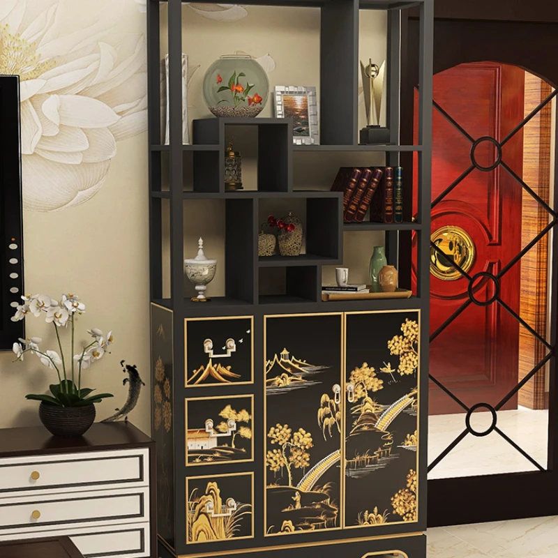 

Thin Living Room Partition Bedroom New Chinese Bookshelf Storage Antique
