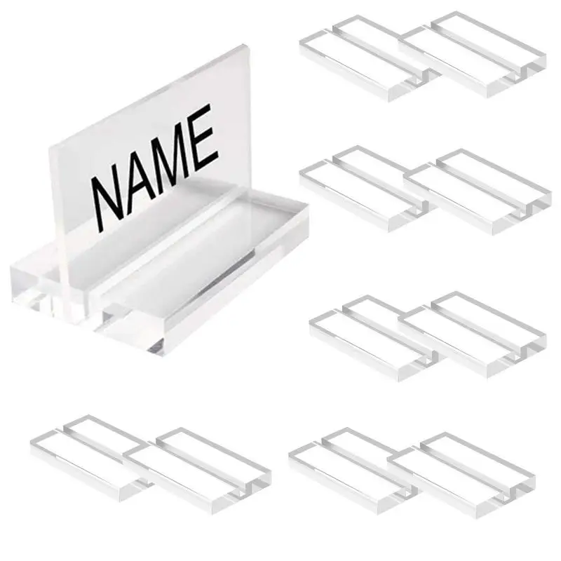 

Table Sign Holders 10 Pcs Clear Table Number Holders With Card Slot Place Card Holders Card Display Stand For Wedding Table