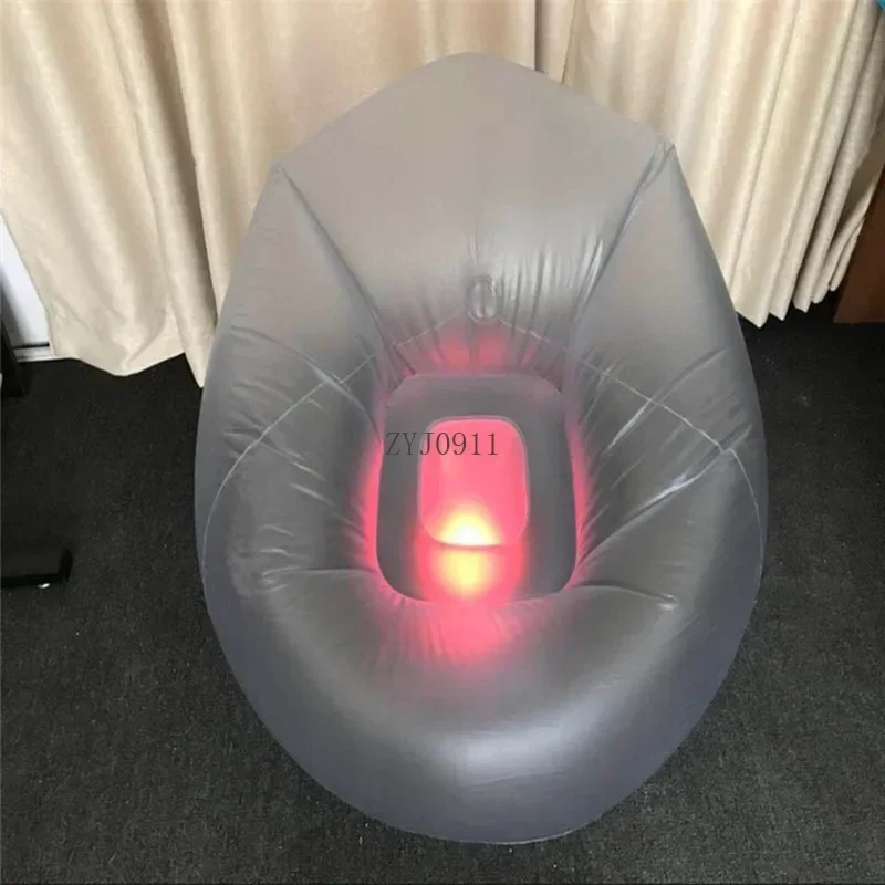 1 Outdoor Inflatable Sofa Home Transparent Luminous Lounge Chair Portable Camping Terrace PVC Ultralight Inflatable Sofa Seat