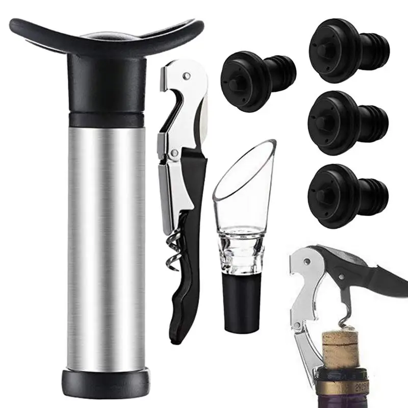 

Wine Opener Set 4-in-1 Sturdy Stainless Steel Gift Wine Tool Set Christmas Gift Wine Lovers Multifunctional Manual Red Wine