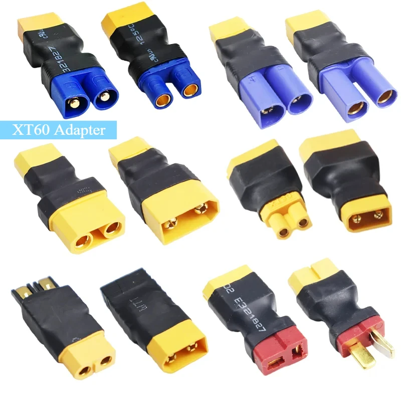 Sc08de1a2a7814371b14dd4263a5741eed.jpg 5Pcs Adapter XT60 To XT30 XT90 EC5 TRX T Female To Male Plug Deans Connectors Plug RC Helicopter Quadcopter Lipo Battery Control