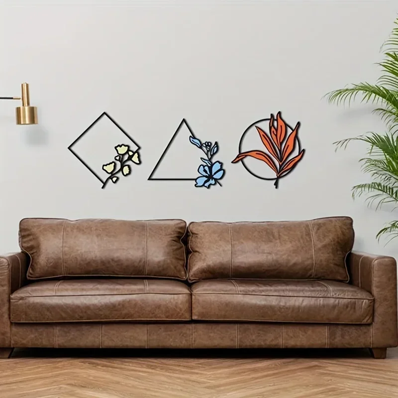 

Hello Young 3pcs Flower Metal Wall Decorations Colorful Metal Wall Art Minimalist Home Decorations Colorful Art Modern Decorati