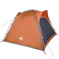 4-Person Waterproof Camping Tent - Quick Release Grey & Orange Design 6