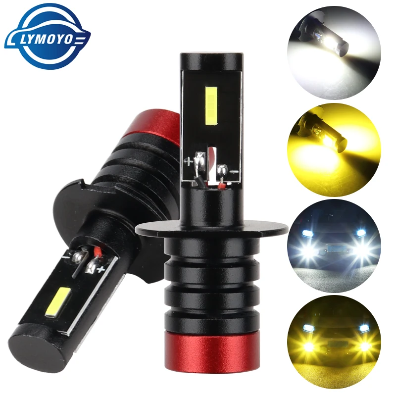 1pcs LED Fog Light H1 LED H3 LED 1860 2SMD Car Fog lamp Driving DRL Auto  Daytime Running Light DC 12V White yellow Universal