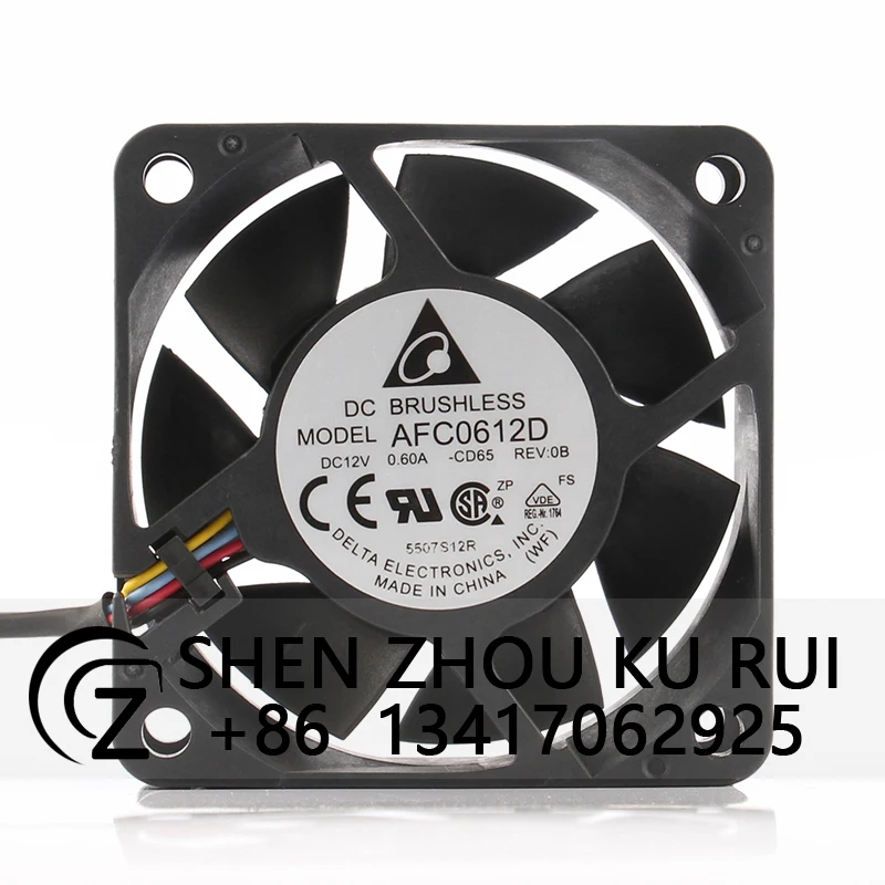 

AFC0612D Case Cooling Fan for Delta DC12V 0.6A 60x60x25MM 6025 6CM Exhaust Industrial Axial Flow Dual Ball Ventilation