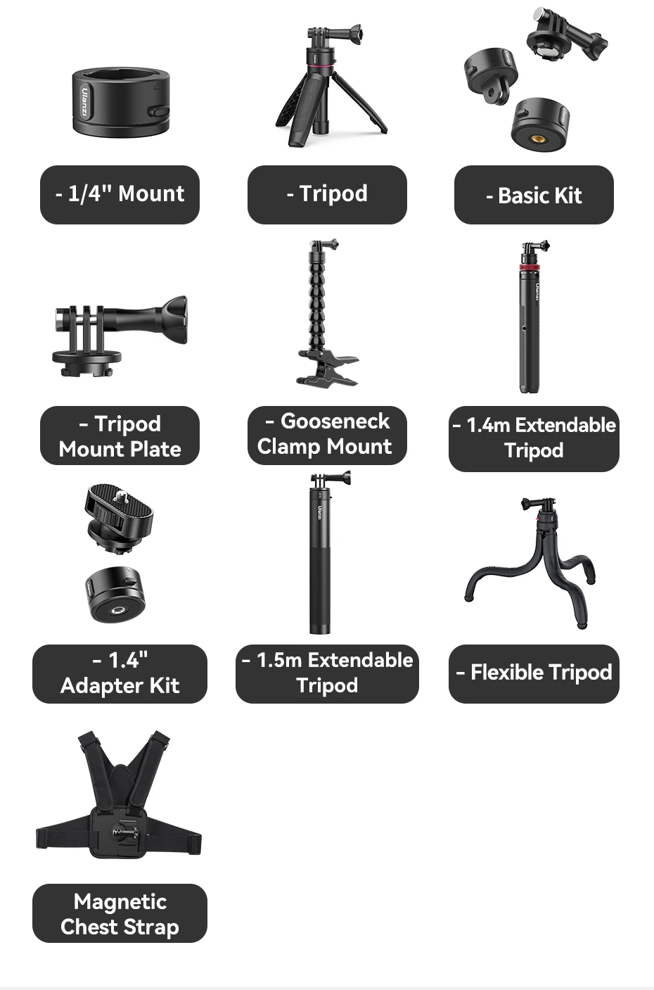 Ulanzi Go-Quick II Magnetic Chest Strap for Action Camera Mobile Phone 180° Tilt